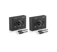 3X Sélecteur Audio 3,5 mm, 2 Entrées 1 Sortie/1 Entrée 2 Sorties Sélecteur Audio, BoîTier de Commutation Audio, Bouton de Mise en Sourdine à une