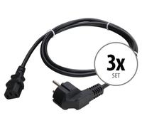 3x Set de Cable Electrique Alimentation Schuko Adapteur IEC DJ PA Studio PC 1.5m