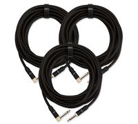 3x Set de Cable Instruments Guitare Amplificateur Connecteur Jack 6,35mm Noir 6m