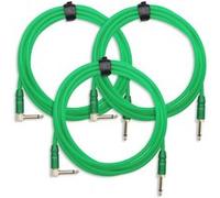 3x SET Pronomic Trendline INST-3NG câble à instrument 3m vert