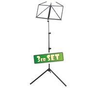 3x Set Pupitre Support Feuillet de Musique Manche Trepied Professionnel Poche