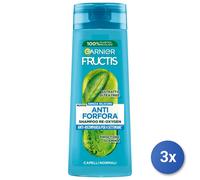 3x Shampoo Fructis 250 Ml. Antipelliculaire Re-Oxygène