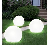 3x Solaire LED Boule Lampes Jardin Route Fiche Cour Terrasse Extérieur Lumières