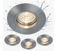 3X Spots Encastrés Salle De Bain Argent ALU Diamètre 8 Cm Spots De Cuisine