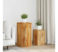 3x Support de Plantes Bois de Sesham Massif Marron Porte-plante Pot vidaXL