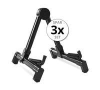 Rocktile 3x GSF-2020B Support Universel Pour Guitares (convient à toutes les guitares, basses & similaires, en aluminium léger et robuste, pliable, nombreuses options de réglage) Ensemble Noir