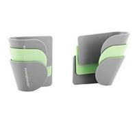 InnovaGoods - Set de 3 Supports Muraux Adhésifs pour Couvercles, Cuisine Organisée, Fixation Nano PU Gel, Polyvalent et Ajustable, Gris/Vert, Taille M, ABS