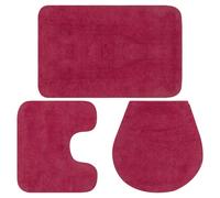 3x Tapis de Salle de bain Tissu Fushsia Tapis de Sol Carpette Moquette vidaXL