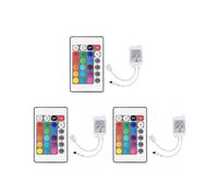 3X Télécommande 24 Touches + Contrôleur LED DC12V Boîtier de Commande RVB Contrôleur de Bande Lumineuse IR pour Bande Lumineuse 5050 2835 RVB