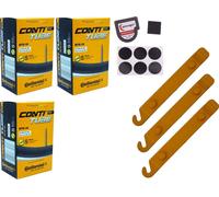 3x Tuyau vélo 26 pouces 50-559 Continental SV 60mm Sclaverand + accessoires SET