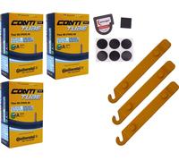 3x Tuyau vélo 28" 700 x 35C Continental AV 40mm Auto Schrader Valve +SET