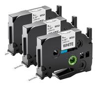 3x Upwinning TZe-221 TZe221 9mm Compatible pour Brother P-touch Ruban 9 mm Noir sur Blanc, Recharge Tze Ruban 9mm 0.35 Compatible avec Etiqueteuse Brother Ptouch 1000 1005 H100R E110 H105 H100LB