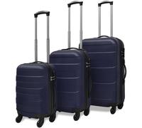 3x Valise Rigide Trolley Roulette Noir 45,5/55/66 cm Vacance Bagage vidaXL