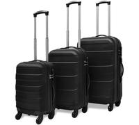 vidaXL Ensemble de valises rigides 3 pcs Noir 45,5/55/66 cm