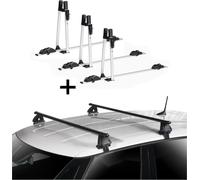 3x VDP porte-vélos ALU Premium + barres de toit VDP EVO acier compatibles avec Ford Escort 4 portes 1990-1999