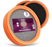 3x Vellto Filtre HEPA Pour Aspirateur Compatible Avec Philips SpeedPro FC8009/1 5000 Aqua FC6721 FC672 FC6723 Lavable Pièce Détachée Filtration Air Accessoire Nettoyage Maison
