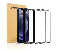 3x Verre trempé pour Apple iPhone 12 Pro Max en TRANSPARENT avec NOIR 3x Film de protection d'écran durci tempered glass plein écran avec aide à l'installation