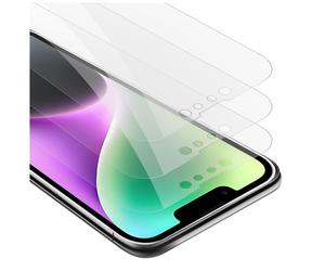 3x Verre trempé pour Apple iPhone 14 en HAUTE TRANSPARENT 3x Film de protection d'écran durci tempered glass d'une dureté de 9H avec 3D Touch