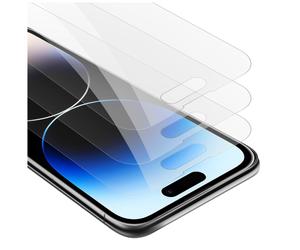 3x Verre trempé pour Apple iPhone 14 PRO MAX en HAUTE TRANSPARENT 3x Film de protection d'écran durci tempered glass d'une dureté de 9H avec 3D Touch