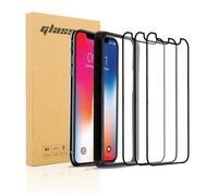 3x Verre trempé pour Apple iPhone XS en TRANSPARENT avec NOIR 3x Film de protection d'écran durci tempered glass plein écran avec aide à l'installation