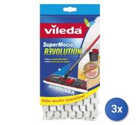 3X Vileda Supermocio Révolution Rechange Blanc