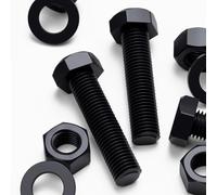 3x Vis à tête Nylon Noir Hexagonale, M24 x 100mm, Ecrous et boulons en plastique, Rondelles, Nylon, Naturelle