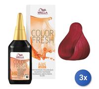 3X Wella Color Fresh 6/45 Brun Foncé/Rouge Rouge-Violet 75Ml