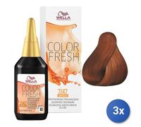 3X Wella Color Fresh 7/47 Blond Moyen/Rouge Marron 75Ml