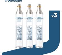 3x Wessper AquaFrizz Cartouche/cylindre pour saturateurWessper S1 Sodamaker Cartouche de CO2 pour bouteilles de 60l à visser Cylindre de réserve