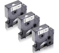 3x XemaX Compatible pour Ruban D1 12mm 45013 A45013 45013s Recharge Noir sur Blanc Étiquettes de Cassette pour Label Manager 160 210D 280 360D 420P 450D Label Point 100 150 200 300