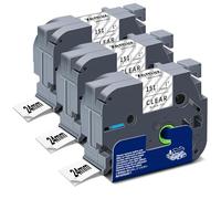 3x XemaX Compatible Ruban Remplacement pour Brother TZe-151 Tz-151 TZc-151 24mm Laminé Cassette Noir sur Transparent Étiquettes pour P-touch PT-P700 PT-D600 PT-H500 PT-P900W PT-P750W PT-E550VP