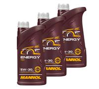 3x1 Litre Mannol Énergie 5W-30 huile moteur 7511 Api Sn / CH-4 Acea A3/B4