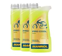 3x1 Litre Mannol Pro Cool Liquide de Refroidissement Jaune Antigel Moto Scooter