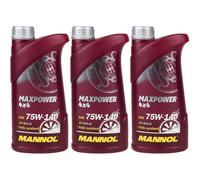 3x1 Litre Original MANNOL Transmission Maxpower 4x4 75W-140 Api Gi 5 Ls Gear Oil