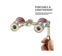 3x25 Binoculars Metal Opera Theater Glasses Coated Lens Telescope W/ Handlewhite - DD01