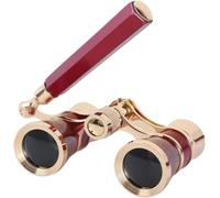 3X25 Opera Theater Horse Racing Glasses Binocular Telescope With Handle/Accessory Kit Women Telescope (Red)[Z282]