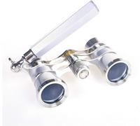 3X25 Opera Theater Horse Racing Glasses Binocular Telescope With Handle/Accessory Kit Women Telescope (Silver)[Z281]