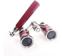3X25 Opera Theater Horse Racing Glasses Binocular Telescope With Handle/Accessory Kit Women Telescope (Red)
