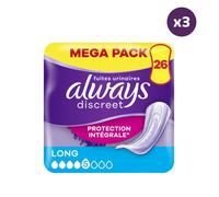 3x26 Serviettes Pour Fuites Urinaires Always Discreet - Long