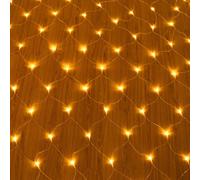 3X2M 200 LED Chaîne lumineuse Réseau lumineux Jaune Mode d'éclairage continu Rideau lumineux Intérieur Fête Balcon Décoration Lumières de Noël
