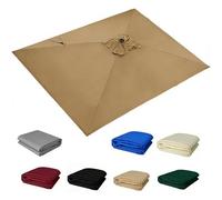 3x2m 3x3.0m Rectangulaire Auvent Housse De Rechange, Extérieur Auvent De Remplacement Pour Parasol 6 Baleines, Housse De Rechange pour Parasol, Polyester Imperméable(Brown,2.10mx1.40m)