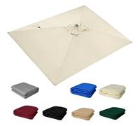 3x2m 3x3.0m Rectangulaire Auvent Housse De Rechange, Extérieur Auvent De Remplacement Pour Parasol 6 Baleines, Housse De Rechange pour Parasol, Polyester Imperméable(Khaki,2.70mx2.70m)