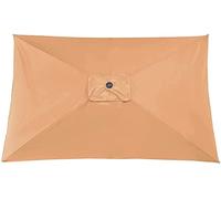 3x2m Rectangular Umbrella Canopy Replacement 6 Arms Garden Parasol Cover(Khaki)