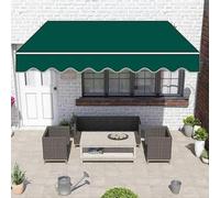 3x2m Tissu De Remplacement For Auvent 4x3m Toile D'Auvent Tissu De Rechange Pour Store Banne 5x4m 6x3m Toile D'abri Pare-Soleil Store De Rechange Pour Terrasse Balcon Jardin(Green,3.5x3m/12x10ft)