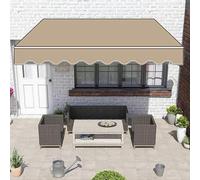 3x2m Tissu De Remplacement For Auvent 4x3m Toile D'Auvent Tissu De Rechange Pour Store Banne 5x4m 6x3m Toile D'abri Pare-Soleil Store De Rechange Pour Terrasse Balcon Jardin(Camel,5x3.5m/16x12ft)