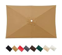 3x3.0m 3x2m Auvent De Remplacement Pour Parasol De Terrasse 4/6/8 Baleines, Toile De Rechange Pour Jardin, Protection UV Housse De Rechange(Khaki,2.50 m x 2.50 m)