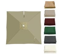 3X3 2.5X2.5 4X3m Auvent De Remplacement Pour Parasol 8Baleines, Durable Carré Housse De Rechange Pour Parapluie Déporté Excentrique, Toile Protection Solaire AntisUV Imperméable(Light khaki,2.5X2.5m)