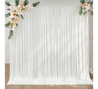 3x3 m Rideau en ivoire pour coulisses, rideau de fond pour fête, rideau de fond en ivoire pour mariage, rideaux en polyester pour anniversaire, douche de bébé, baptême, douche de mariée