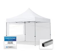 TOOLPORT Tonnelle pliante 3x3m Polyester haute qualité 700 blanc - 59017