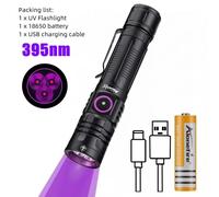 3x365nm/395nm Uv Lampe De Poche Led Haute Puissance Lumière Noire Usb Rechargeable Catdog Tache D'animaux De Compagnie Tinea Uv Colle Durcissement Scorpion Lampe Torche.3x395nm-18650.